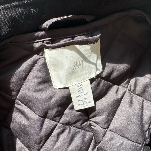 H&M Black waxed cotton Trench Coat - Picture 5 of 9